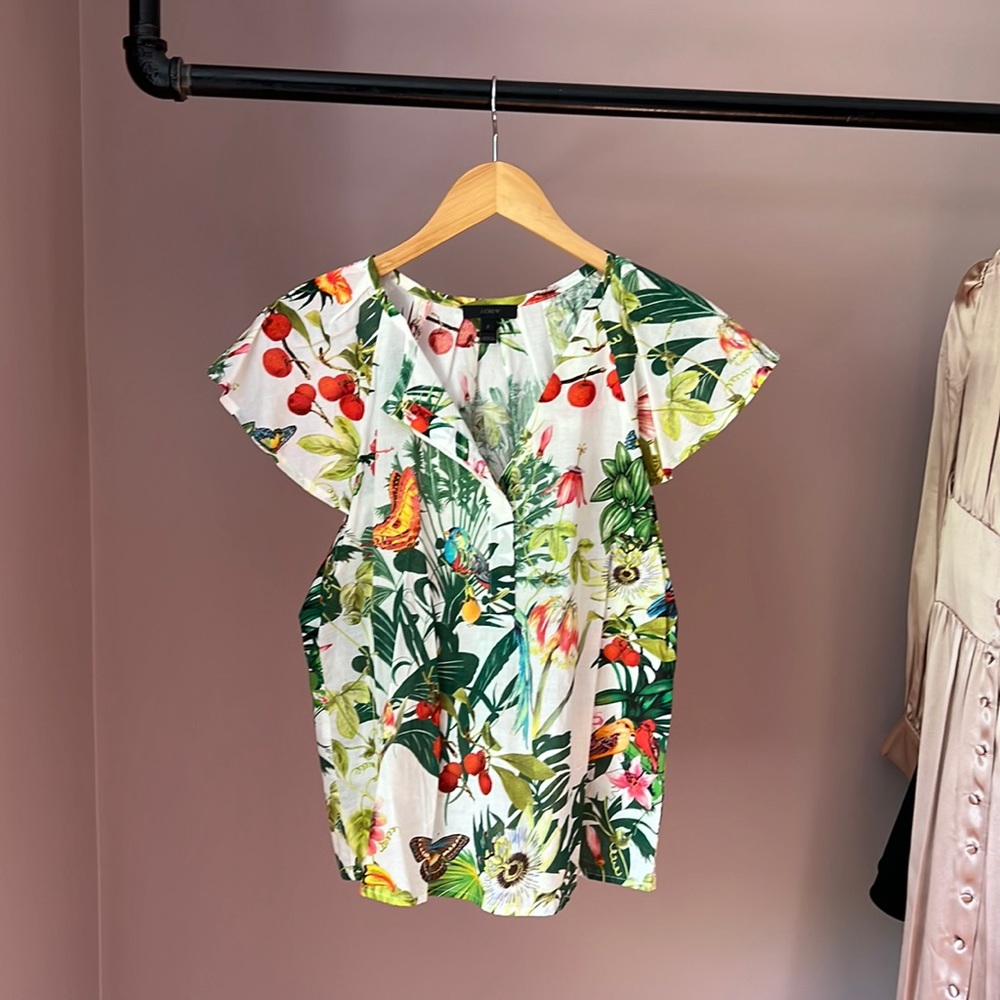 Tropical Print J Crew Summer Top